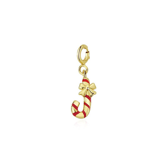 Candy Cane Pendant Necklace, 925 Sterling Silver