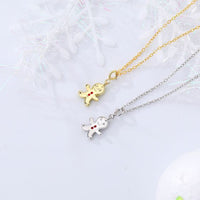 Gingerbread Man Pendant Necklace, 925 Sterling Silver