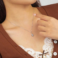 Gingerbread Man Pendant Necklace, 925 Sterling Silver