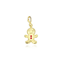 Gingerbread Man Pendant Necklace, 925 Sterling Silver
