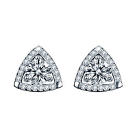Triangle Moissanite Crystal Stud Earrings in 925 Sterling Silver