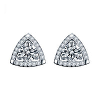 Triangle Moissanite Crystal Stud Earrings in 925 Sterling Silver