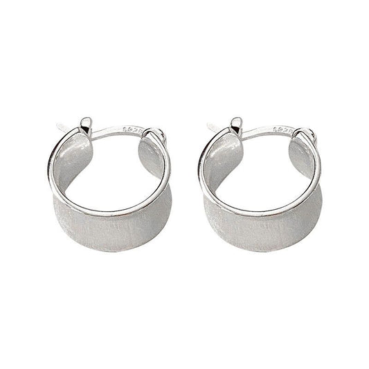 Wide Circle Sterling Silver Hoop Earrings