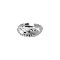 Vintage Tomorrow Will Be Better 925 Sterling Silver Adjustable Ring