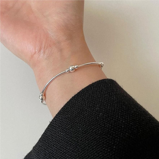 Beaded Geometry 925 Sterling Silver Bracelet