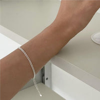 Double Layer Bead Stacker Bracelet, 925 Sterling Silver