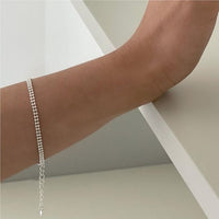 Double Layer Bead Stacker Bracelet, 925 Sterling Silver