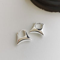 Irregular Square Bag Sterling Silver Hoop Earrings