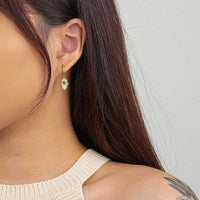 Hamsa Hand Cubic Zirconia Hoop Earrings, 18K Gold-Plated Sterling Silver