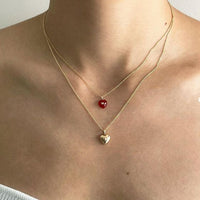Honey Moon Double Heart Necklace in 925 Sterling Silver