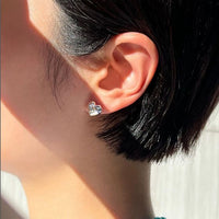 Honey Moon Double Heart Stud Earrings