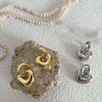 Anniversary Heart 925 Sterling Silver Hoop Earrings