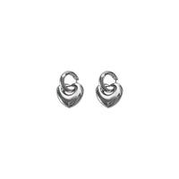 Anniversary Heart 925 Sterling Silver Hoop Earrings