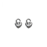Anniversary Heart 925 Sterling Silver Hoop Earrings