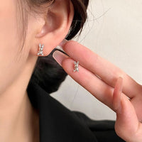 Bunny Rabbit Crystal Sterling Silver Stud Earrings