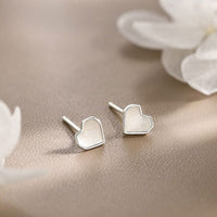 Shining Heart 925 Sterling Silver Stud Earrings