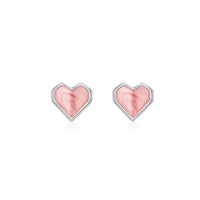 Shining Heart 925 Sterling Silver Stud Earrings