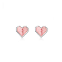 Shining Heart 925 Sterling Silver Stud Earrings