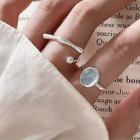 Oval Natural Aquamarine Adjustable Ring 925 Sterling Silver
