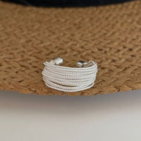 Wrapped Up Overlapping Textured Bead Ring