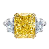 10x12mm Emerald Created High Carbon Diamond Sterling Silver Ring