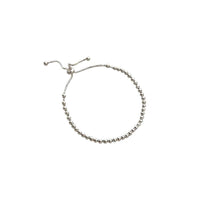 Casual Adjustable Bead Bracelet, 925 Sterling Silver