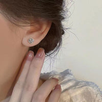 Mini Rose Flower 925 Sterling Silver Stud Earrings