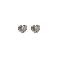 Irregular Heart Shell Pearl Stud Earrings, 925 Sterling Silver