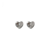 Irregular Heart Shell Pearl Stud Earrings, 925 Sterling Silver