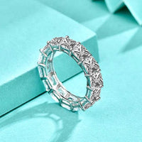 Geometry Square Crystal Adjustable 925 Sterling Silver Ring
