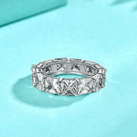 Geometry Square Crystal Adjustable 925 Sterling Silver Ring