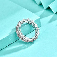 Geometry Square Crystal Adjustable 925 Sterling Silver Ring