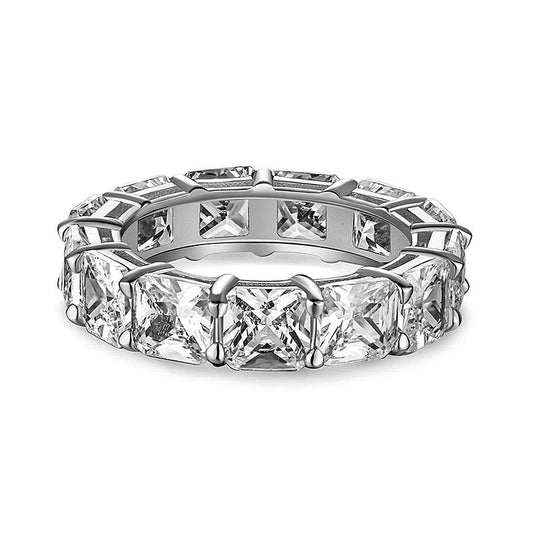 Geometry Square CZ Adjustable 925 Sterling Silver Ring