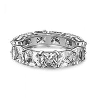 Geometry Square Crystal Adjustable 925 Sterling Silver Ring
