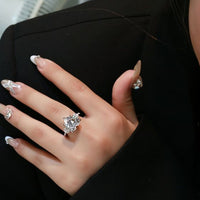 Heart 12x12mm Cubic Zirconia Ring in 925 Sterling Silver