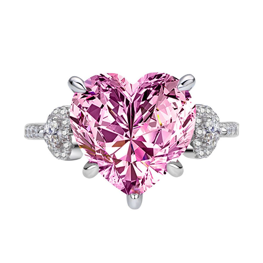 Heart 12x12mm Cubic Zirconia Ring in 925 Sterling Silver