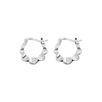 Vintage Hollow Flower 925 Sterling Silver Hoop Earrings