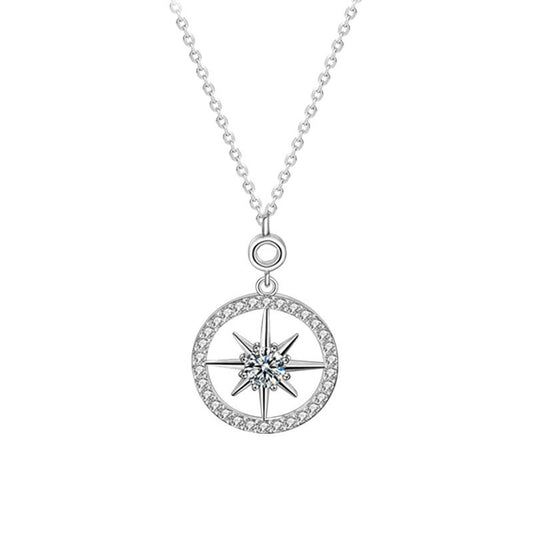Classic Moissanite Octopus Star 925 Sterling Silver Necklace