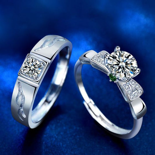 Moissanite CZ Christmas Tree Adjustable Ring in 925 Sterling Silver
