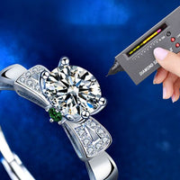 Moissanite Crystal Christmas Tree Adjustable Ring in 925 Sterling Silver