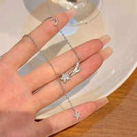 Cubic Zirconia Star Meteor Y Necklace, 925 Sterling Silver