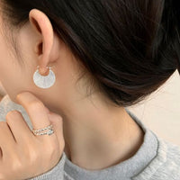 Office Geometry Folding Handbag 925 Sterling Silver Hoop Earrings