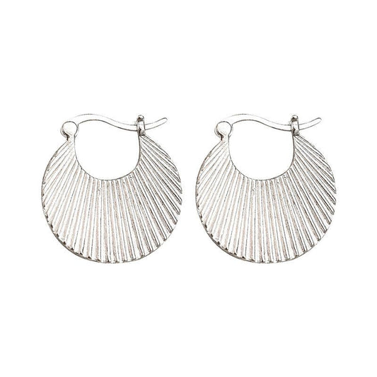 Office Geometry Folding Handbag 925 Sterling Silver Hoop Earrings