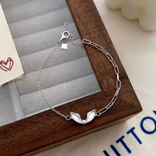 Honey Moon Bunny Ear Bow-Knot 925 Sterling Silver Bracelet