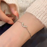 Honey Moon Bunny Ear Bow-Knot 925 Sterling Silver Bracelet