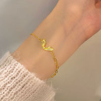 Honey Moon Bunny Ear Bow-Knot 925 Sterling Silver Bracelet