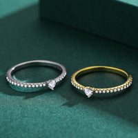 Cubic Zirconia Heart Minimalist Ring | Vivianne Rae
