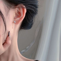 Flying Butterfly Crystal Tassel Earrings 999 Sterling Silver