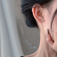 Flying Butterfly Crystal Tassel Earrings 999 Sterling Silver