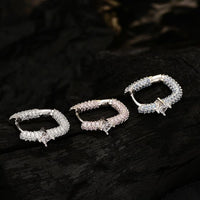 Micro Setting Rhombus Crystal Hoop Earring (Single)